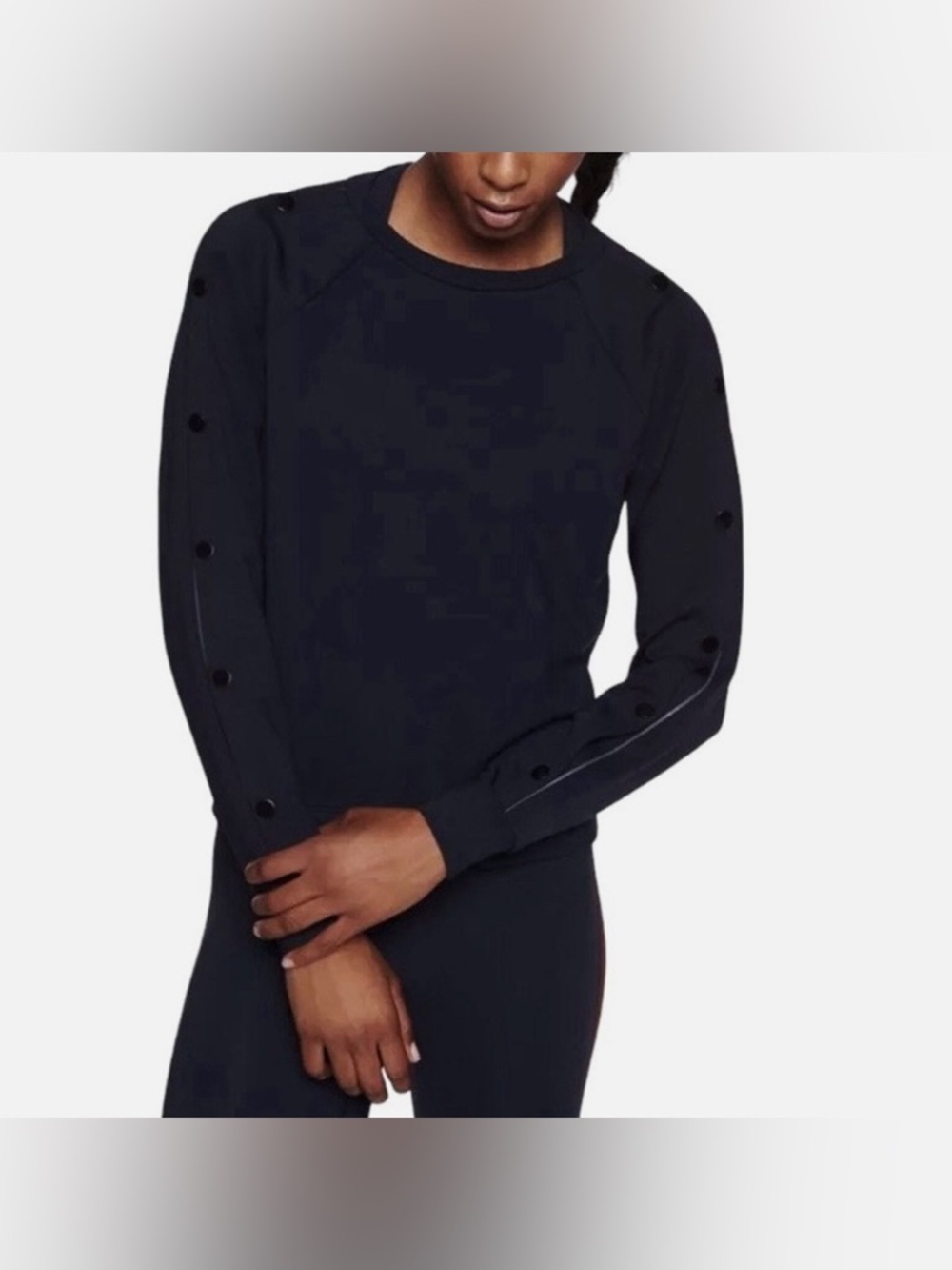 Athleta Snappy Sweatshirt sleek, stretchy, lightweight, casual, travel. - Picture 3 of 11